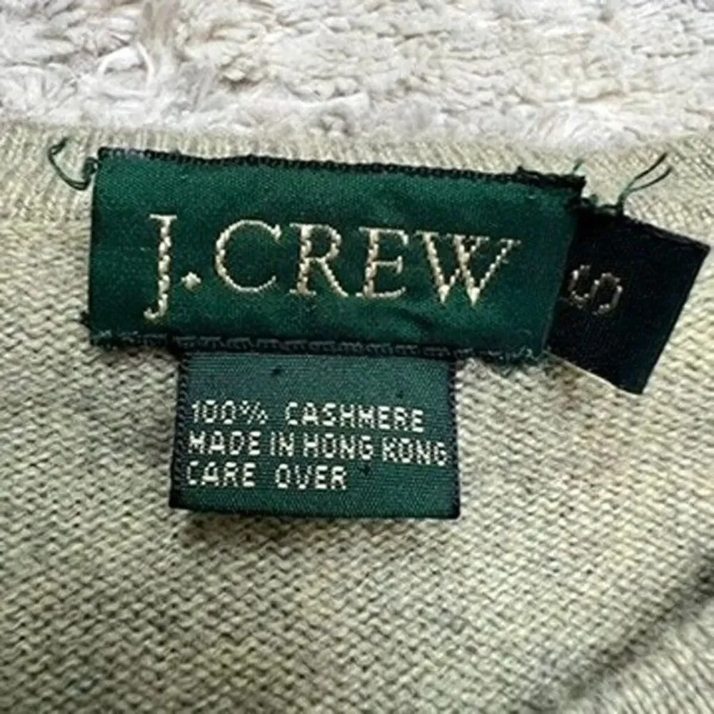 Vintage J.Crew Long Sleeve Sage Green Cashmere Crew Neck Sweater Mens Size S